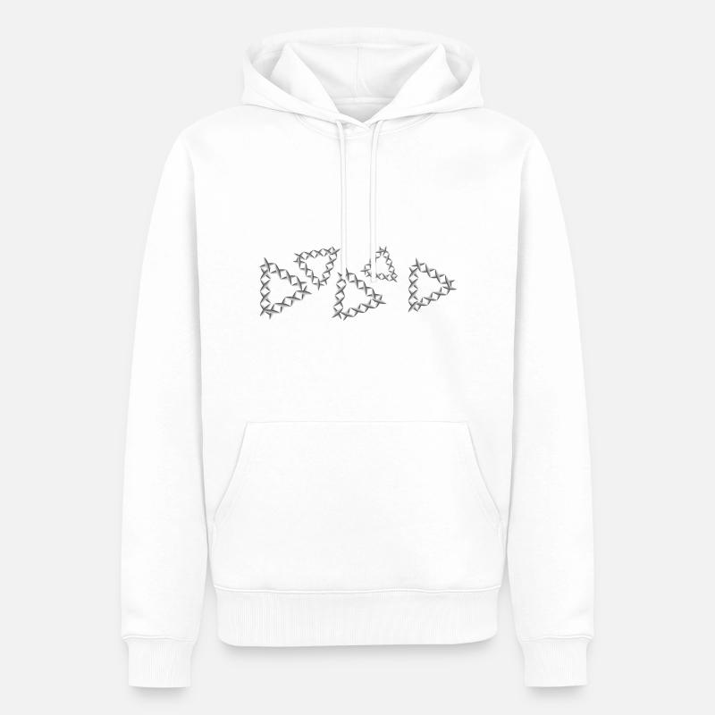 grey pattern cross triangles - Men’s Premium Organic Hoodie - white
