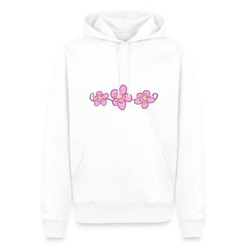 ligne de fleurs roses soulignée - Sweat à capuche Premium bio Homme - blanc - Devant - Nico (187cm)