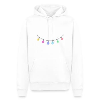 glühbirne linie kette licht bunt - Männer Premium Bio Hoodie - Weiß - Vorne - Nico (187cm)