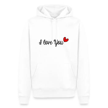 ICH LIEBE DICH. ICH LIEBE DICH. GERADE VERHEIRATET - Männer Premium Bio Hoodie - Weiß - Vorne - Nico (187cm)