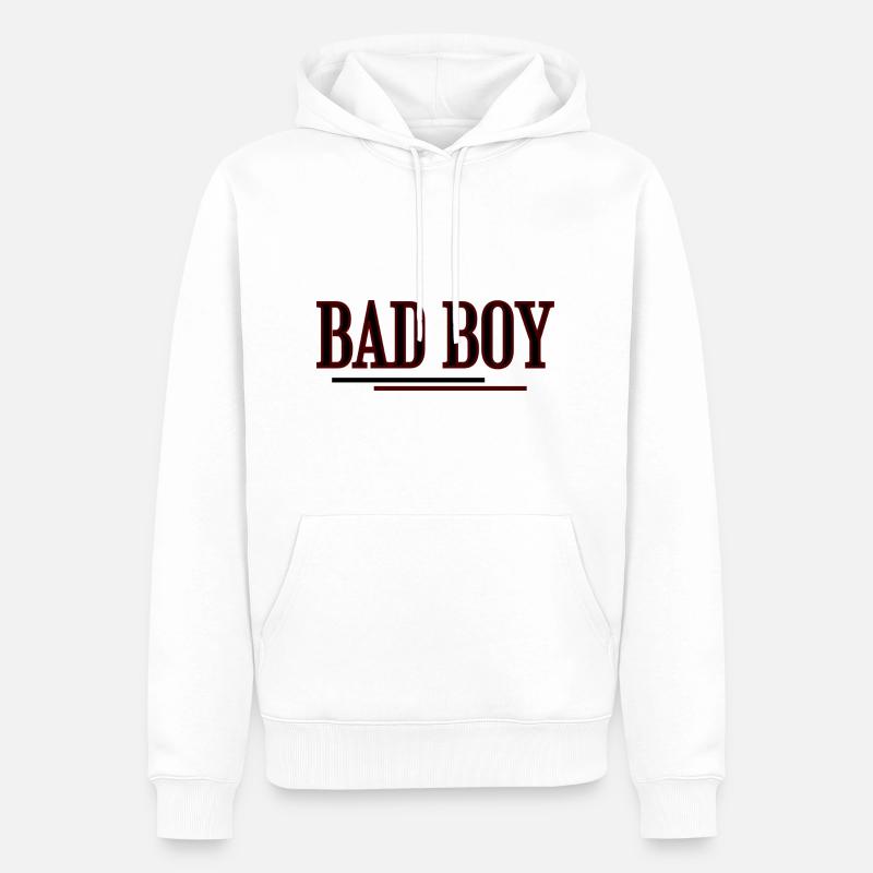 Bad Boy - Männer Premium Bio Hoodie - Weiß