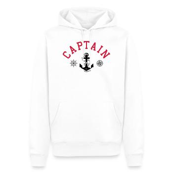 Captain Anker Steuer Kompass 3C - Männer Premium Bio Hoodie - Weiß - Vorne - Nico (187cm)