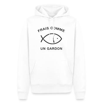 Frais comme un gardon - Sweat à capuche Premium bio Homme - blanc - Devant - Nico (187cm)