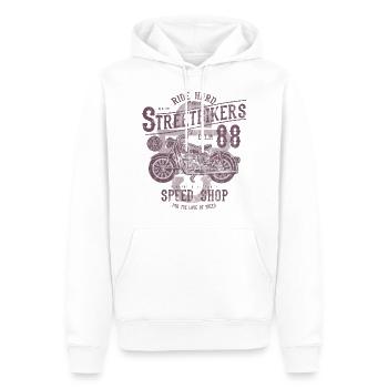 STREET BIKERS - Biker Motorrad Motorcyle Geschenk - Männer Premium Bio Hoodie - Weiß - Vorne - Nico (187cm)