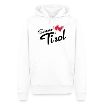 Servus Tyrol avec double coeur - Sweat à capuche Premium bio Homme - blanc - Devant - Nico (187cm)