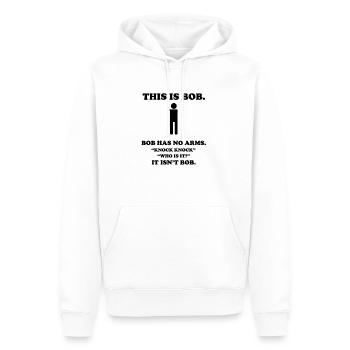 Tee-shirt bob drôle - Sweat à capuche Premium bio Homme - blanc - Devant - Nico (187cm)