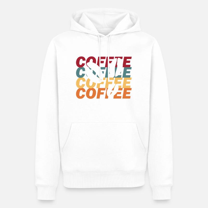 Café grain de café - Sweat à capuche Premium bio Homme - blanc