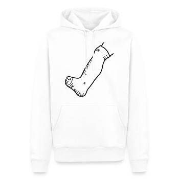 Bein in Gips _1_g1s - Männer Premium Bio Hoodie - Weiß - Vorne - Nico (187cm)