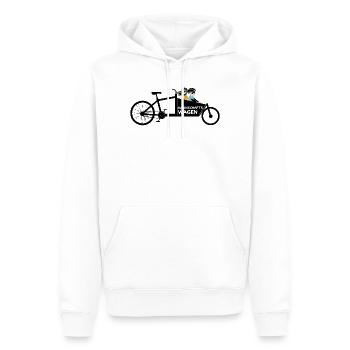 Lastenrad als Mannschaftswagen - Männer Premium Bio Hoodie - Weiß - Vorne - Nico (187cm)