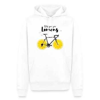 If life gives you lemons roadbike design - Sweat à capuche Premium bio Homme - blanc - Devant - Nico (187cm)