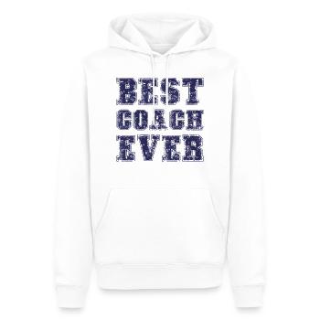 BEST COACH EVER - BESTER TRAINER - SPORTMANNSCHAFT - Männer Premium Bio Hoodie - Weiß - Vorne - Nico (187cm)
