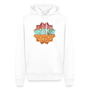 Mandala - Männer Premium Bio Hoodie - Weiß - Vorne - Nico (187cm)