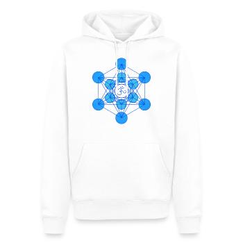 Sacred Geometry Merkaba Om Blue - Men’s Premium Organic Hoodie - white - Front - Nico (187cm)
