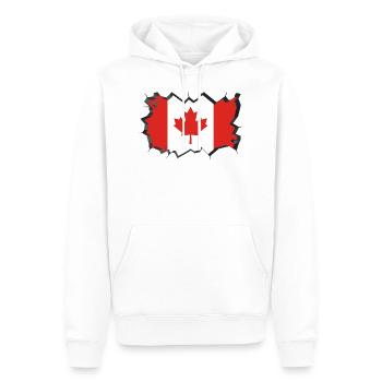Drapeau du Canada Feuille d'érable Feuille d'érable Canada - Sweat à capuche Premium bio Homme - blanc - Devant - Nico (187cm)