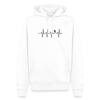 Biathlon Sports d’hiver Biathlète rythme cardiaque ECG - Sweat à capuche Premium bio Homme - blanc - Devant - Nico (187cm)