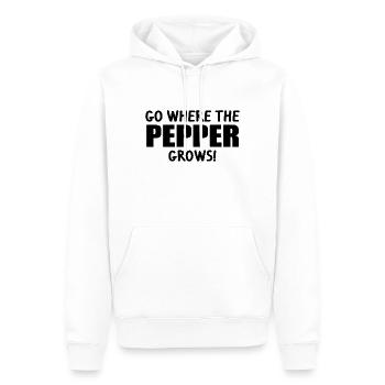 Allez là où pousse le poivre Anglizsimen Denglisch - Sweat à capuche Premium bio Homme - blanc - Devant - Nico (187cm)