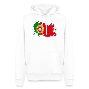 Drapeau portugais Drapeau portugais drapeau italien - Sweat à capuche Premium bio Homme - blanc - Devant - Nico (187cm)