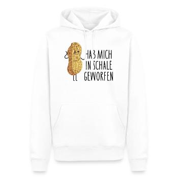 Lustige Erdnuss Sprüche - Männer Premium Bio Hoodie - Weiß - Vorne - Nico (187cm)