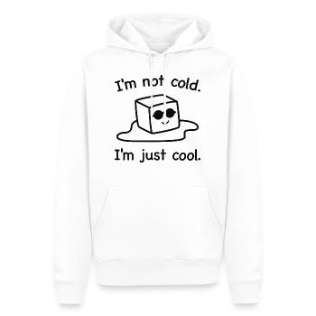 Ich bin nicht kalt. Ich bin einfach cool. - Männer Premium Bio Hoodie - Weiß - Vorne - Nico (187cm)
