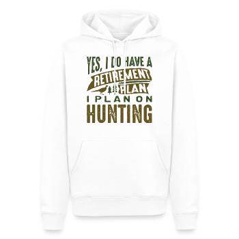 Ruhestandsplan Jagd - Männer Premium Bio Hoodie - Weiß - Vorne - Nico (187cm)