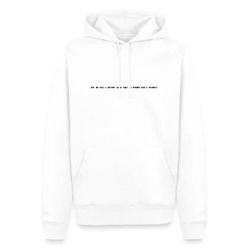 EW MUASS A BLEDE GEM ABA ES WERN OIWA MEHRA - Männer Premium Bio Hoodie - Weiß - Vorne - Nico (187cm)