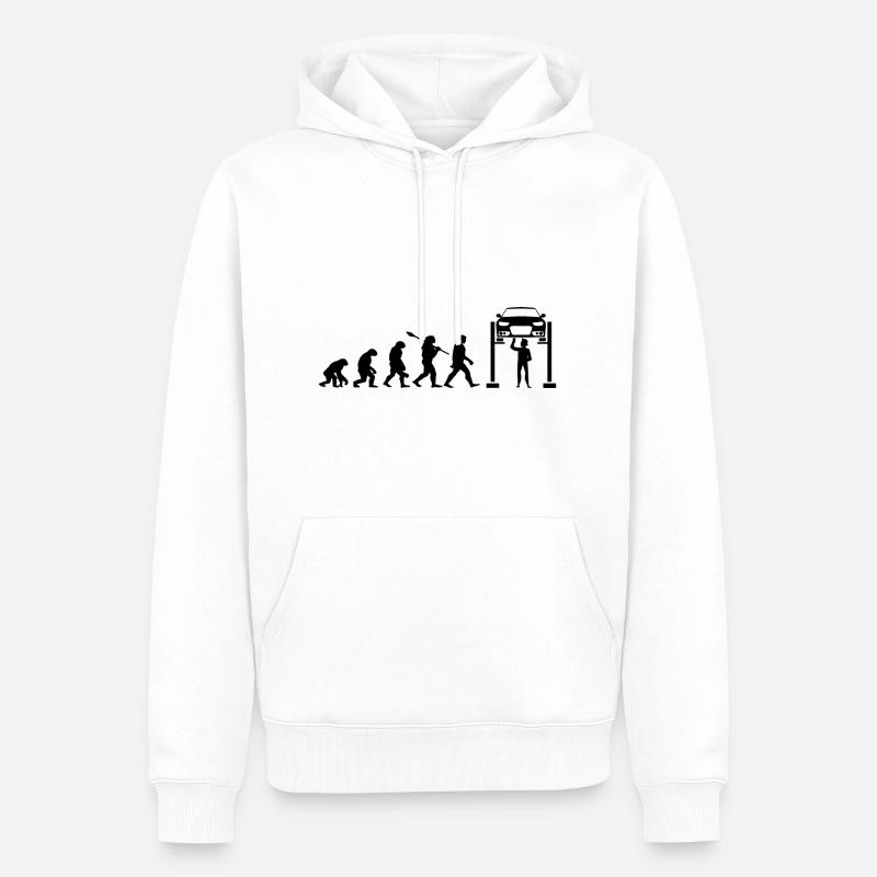 Evolution mécanique - Sweat à capuche Premium bio Homme - blanc