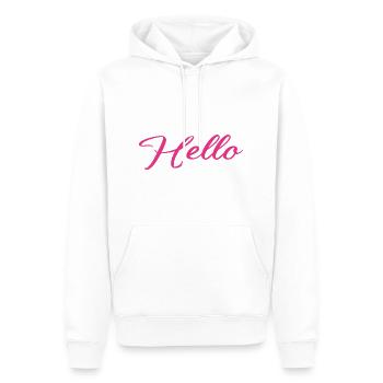 hello - Sweat à capuche Premium bio Homme - blanc - Devant - Nico (187cm)