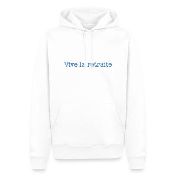 RETRAITE. RETRAITE. RETRAITEE. RETRAITE - Sweat à capuche Premium bio Homme - blanc - Devant - Nico (187cm)