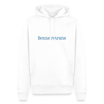 RETRAITE. RETRAITE. RETRAITEE. SENIOR. MAMIE. PAPY - Sweat à capuche Premium bio Homme - blanc - Devant - Nico (187cm)