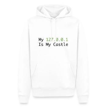 My 127.0.0.0.1 Is My Castle - Sweat à capuche Premium bio Homme - blanc - Devant - Nico (187cm)