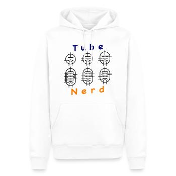 Vacuum Tube Nerd - Männer Premium Bio Hoodie - Weiß - Vorne - Nico (187cm)