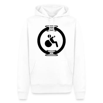 Pilates  - Sweat à capuche Premium bio Homme - blanc - Devant - Nico (187cm)