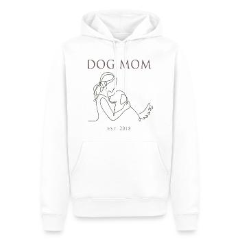 Hundemama Linienkunst mit Welpen - Männer Premium Bio Hoodie - Weiß - Vorne - Nico (187cm)