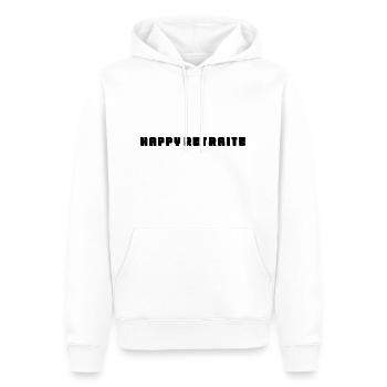 RETRAITE. RETRAITE. RETRAITEE. RETRAITE - Sweat à capuche Premium bio Homme - blanc - Devant - Nico (187cm)