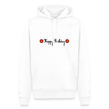 JAHRESTAG. ALLES GUTE ZUM GEBURTSTAG!. ALLES GUTE ZUM GEBURTSTAG!. - Männer Premium Bio Hoodie - Weiß - Vorne - Nico (187cm)