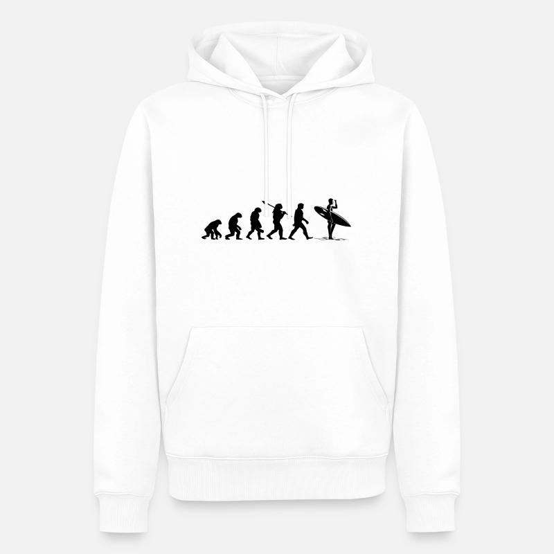 Évolution Surf - Sweat à capuche Premium bio Homme - blanc
