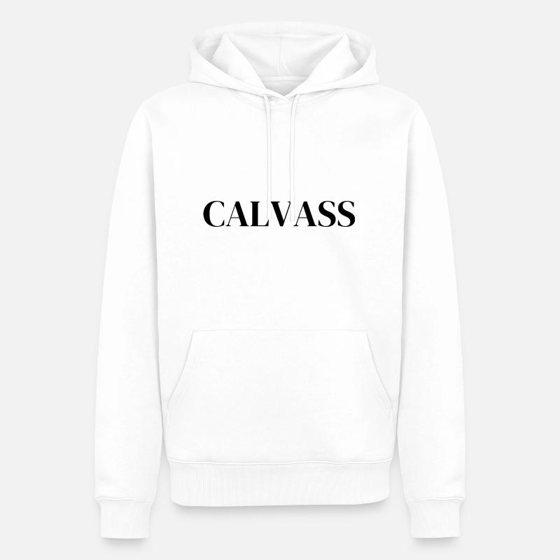calvass - Sweat à capuche Premium bio Homme - blanc