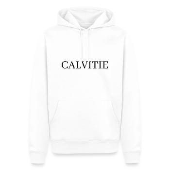Calvitie - Sweat à capuche Premium bio Homme - blanc - Devant - Nico (187cm)