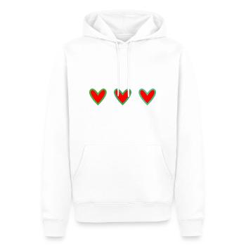 CŒUR. CŒURS. SAINT VALENTIN. LOVE. AMOUR - Sweat à capuche Premium bio Homme - blanc - Devant - Nico (187cm)