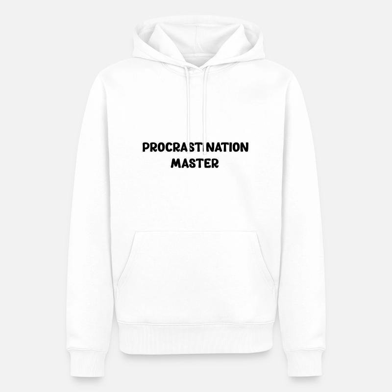 Procrastination Master - Sweat à capuche Premium bio Homme - blanc