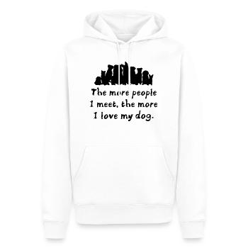 Dog love - Sweat à capuche Premium bio Homme - blanc - Devant - Nico (187cm)