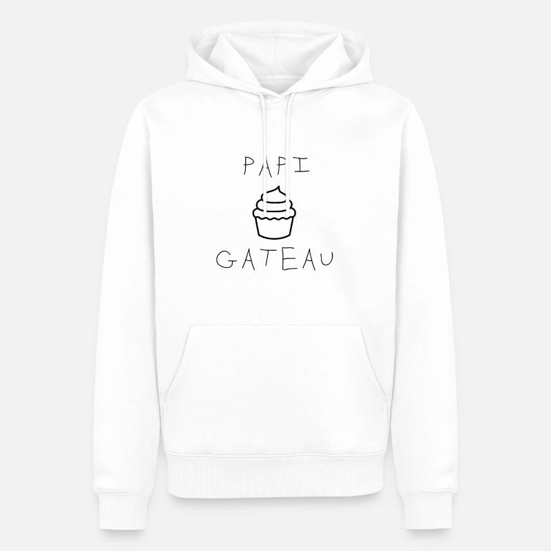 Papi gâteau - Sweat à capuche Premium bio Homme - blanc
