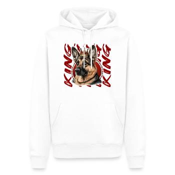 GERMAN SHEPHERD DOG KING CUTE BREED RESCUE - Men’s Premium Organic Hoodie - white - Front - Nico (187cm)