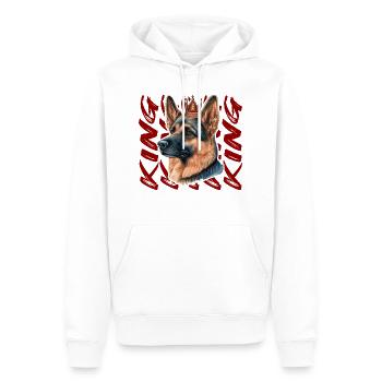 CHIEN BERGER ALLEMAND KING COMBAT RACE MIGNON - Sweat à capuche Premium bio Homme - blanc - Devant - Nico (187cm)