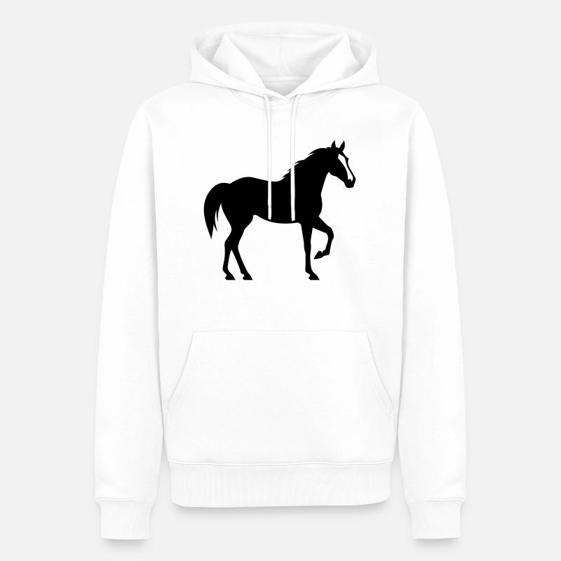 Pferd - Männer Premium Bio Hoodie - Weiß