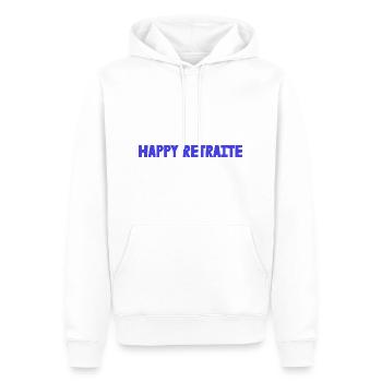 RETRAITE. RETRAITE. RETRAITEE. RETRAITE - Sweat à capuche Premium bio Homme - blanc - Devant - Nico (187cm)
