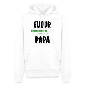 futur papa - Sweat à capuche Premium bio Homme - blanc - Devant - Nico (187cm)