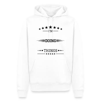 YourNameHere Your Name Here - Men’s Premium Organic Hoodie - white - Front - Nico (187cm)