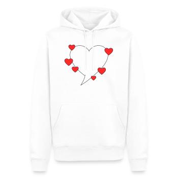 Sprechblase mit Herzen - Männer Premium Bio Hoodie - Weiß - Vorne - Nico (187cm)