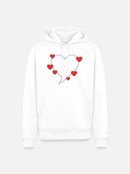Speech bubble with hearts - Men’s Premium Organic Hoodie - white